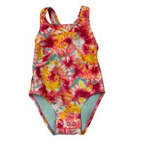 Speedo Floral Tye Die One piece Bathing Suit Colorful, 2T